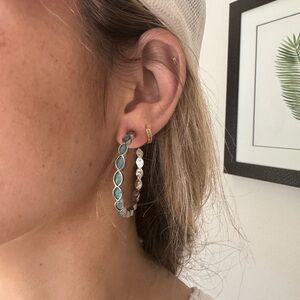 Turquoise Plated Hoops
